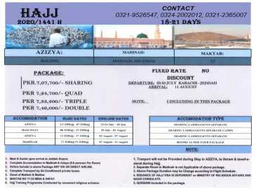 Hajj Pkg.. in Karachi City, Sindh 75460 - Free Business Listing