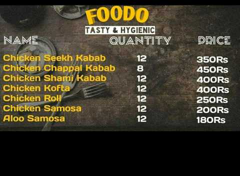 foodo restaurant menu car.. in Rasool Park Lahore, Punjab 54000 - Free Business Listing